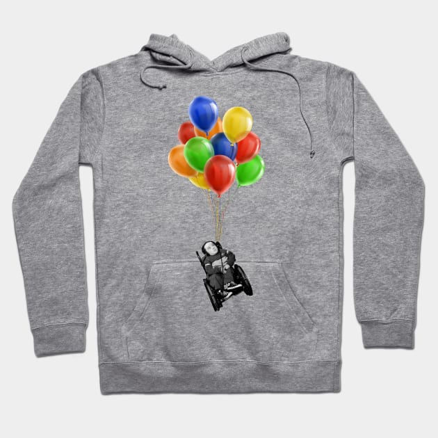 Eric the Actor Flying with Balloons Hoodie by Howchie